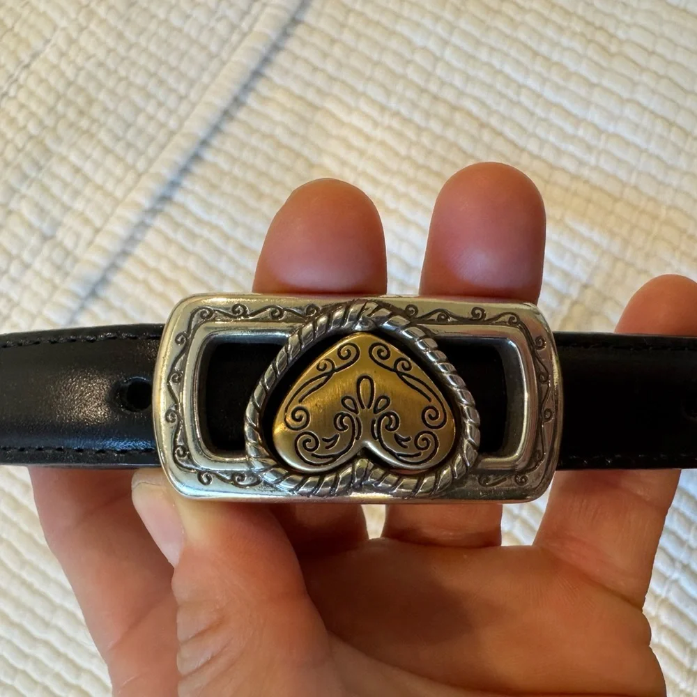 1990s Brighton black leather belt - Picture 1 of 12